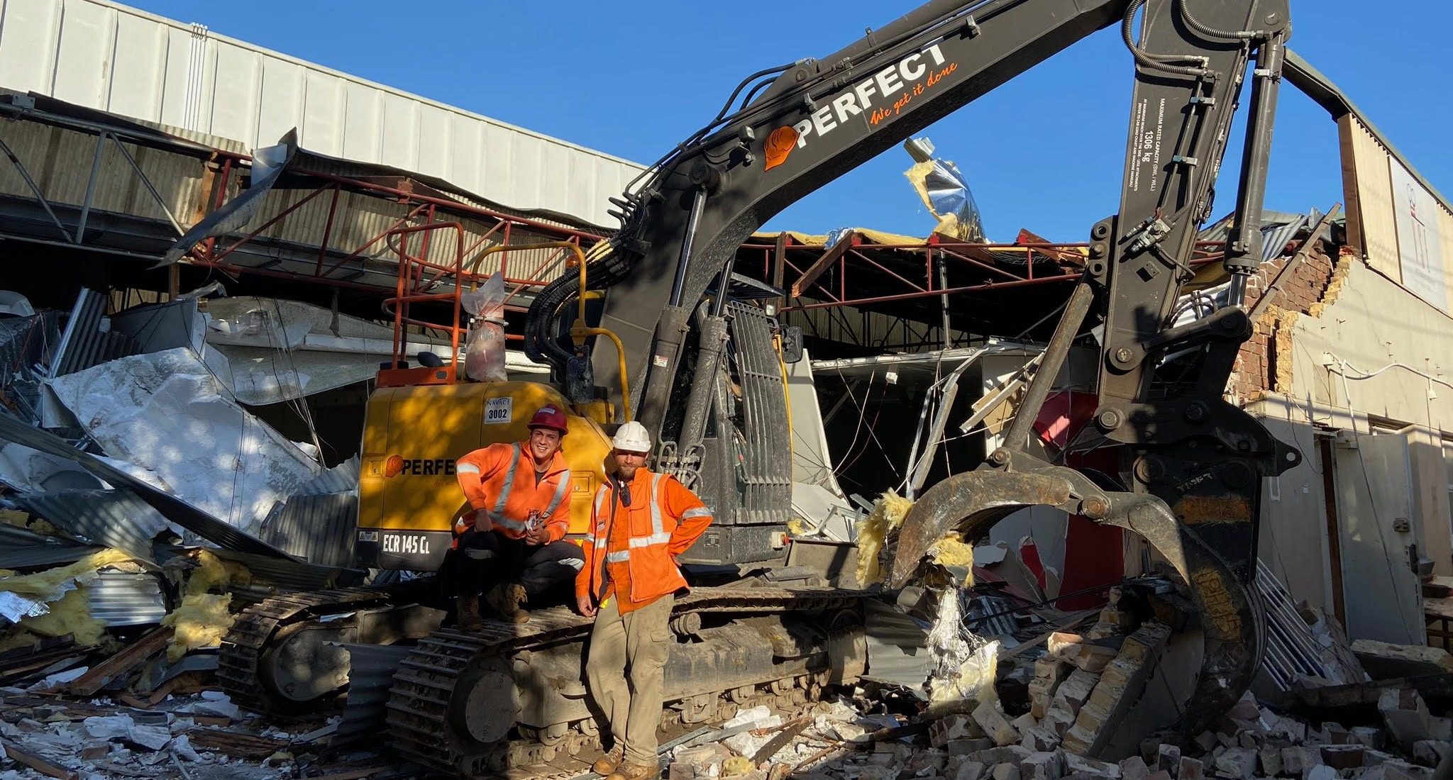 Demolition of three warehouses in Mascot